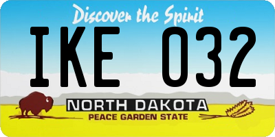 ND license plate IKE032