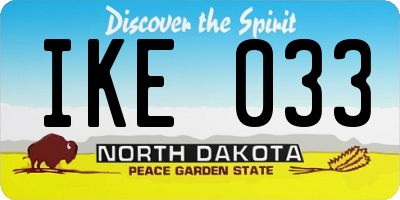 ND license plate IKE033