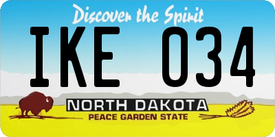 ND license plate IKE034