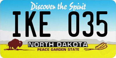 ND license plate IKE035