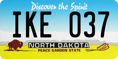 ND license plate IKE037