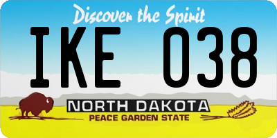 ND license plate IKE038