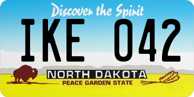 ND license plate IKE042