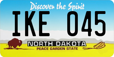 ND license plate IKE045