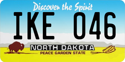 ND license plate IKE046