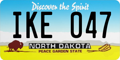 ND license plate IKE047