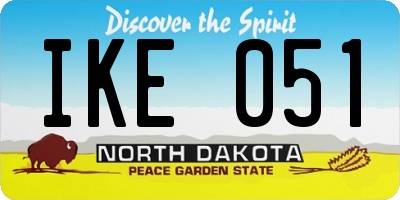 ND license plate IKE051