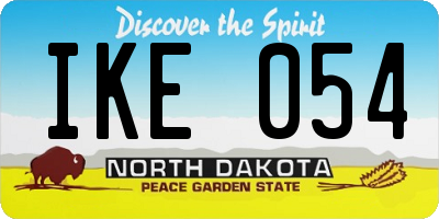 ND license plate IKE054