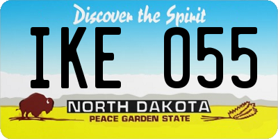 ND license plate IKE055