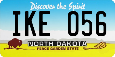 ND license plate IKE056