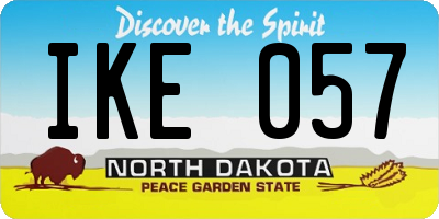ND license plate IKE057