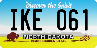 ND license plate IKE061