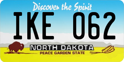 ND license plate IKE062