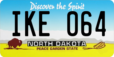 ND license plate IKE064