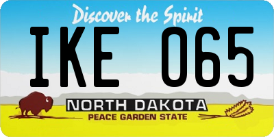ND license plate IKE065