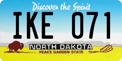 ND license plate IKE071