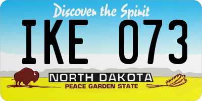 ND license plate IKE073