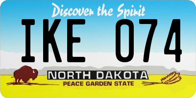 ND license plate IKE074