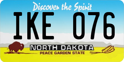 ND license plate IKE076