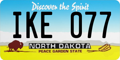 ND license plate IKE077