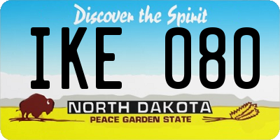 ND license plate IKE080