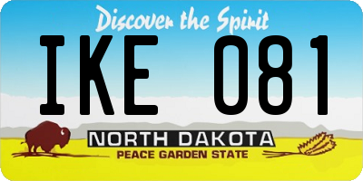 ND license plate IKE081