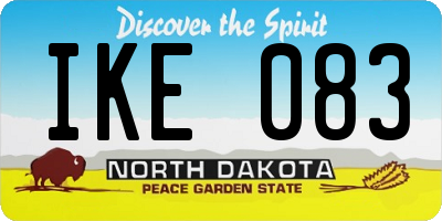 ND license plate IKE083
