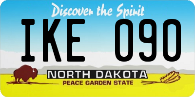 ND license plate IKE090