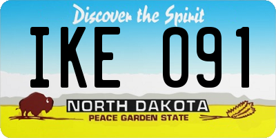 ND license plate IKE091