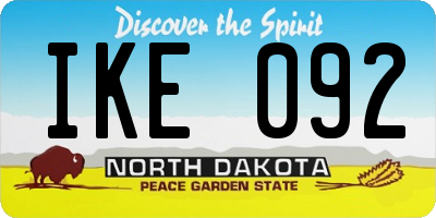 ND license plate IKE092
