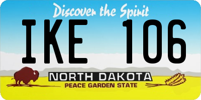ND license plate IKE106