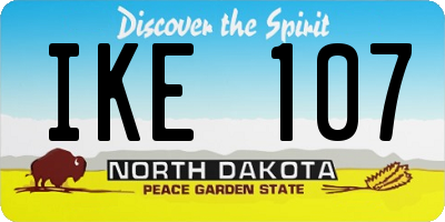 ND license plate IKE107