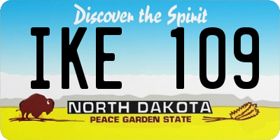 ND license plate IKE109