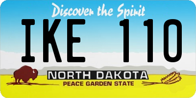ND license plate IKE110