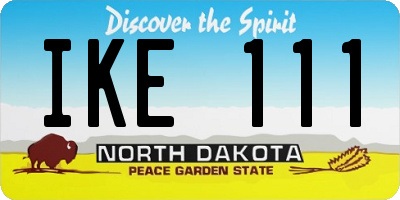 ND license plate IKE111