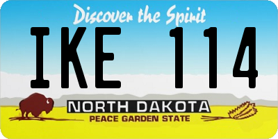 ND license plate IKE114