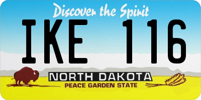 ND license plate IKE116