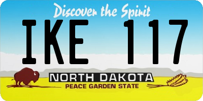ND license plate IKE117