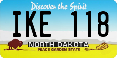 ND license plate IKE118