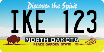 ND license plate IKE123
