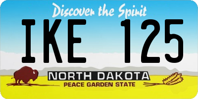 ND license plate IKE125
