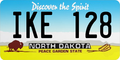 ND license plate IKE128