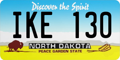 ND license plate IKE130