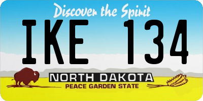 ND license plate IKE134