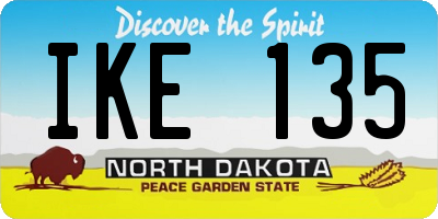 ND license plate IKE135