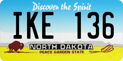 ND license plate IKE136
