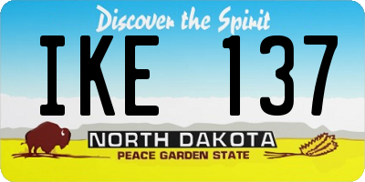 ND license plate IKE137