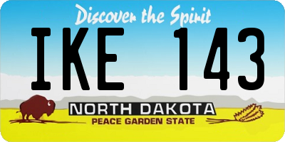 ND license plate IKE143