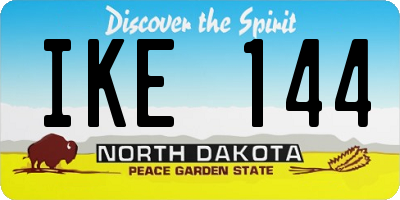 ND license plate IKE144