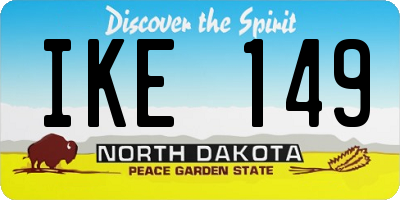ND license plate IKE149